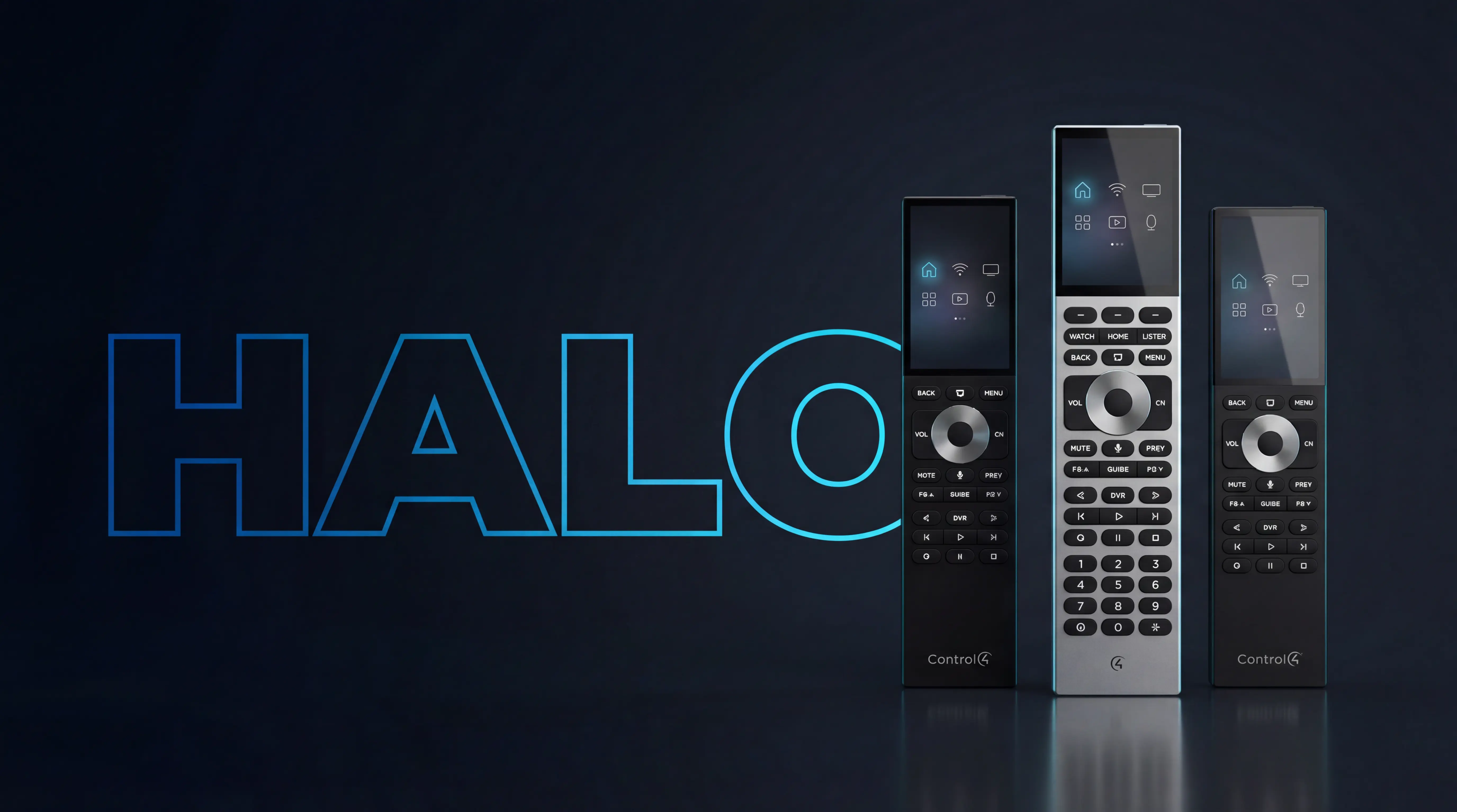 Control4 Halo and Halo Touch remotes hero image.