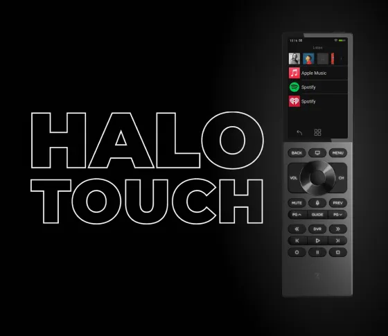 Halo Touch remote in black and silver.