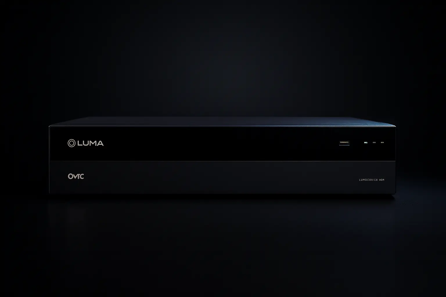 Luma NVR on a rack with cameras.