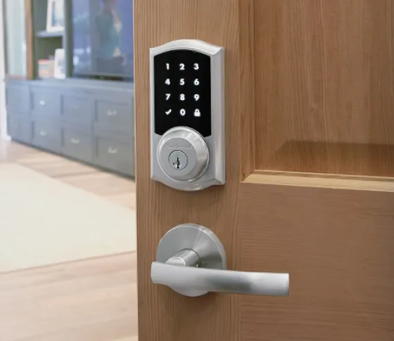 Kwikset smart lock in a modern interior.