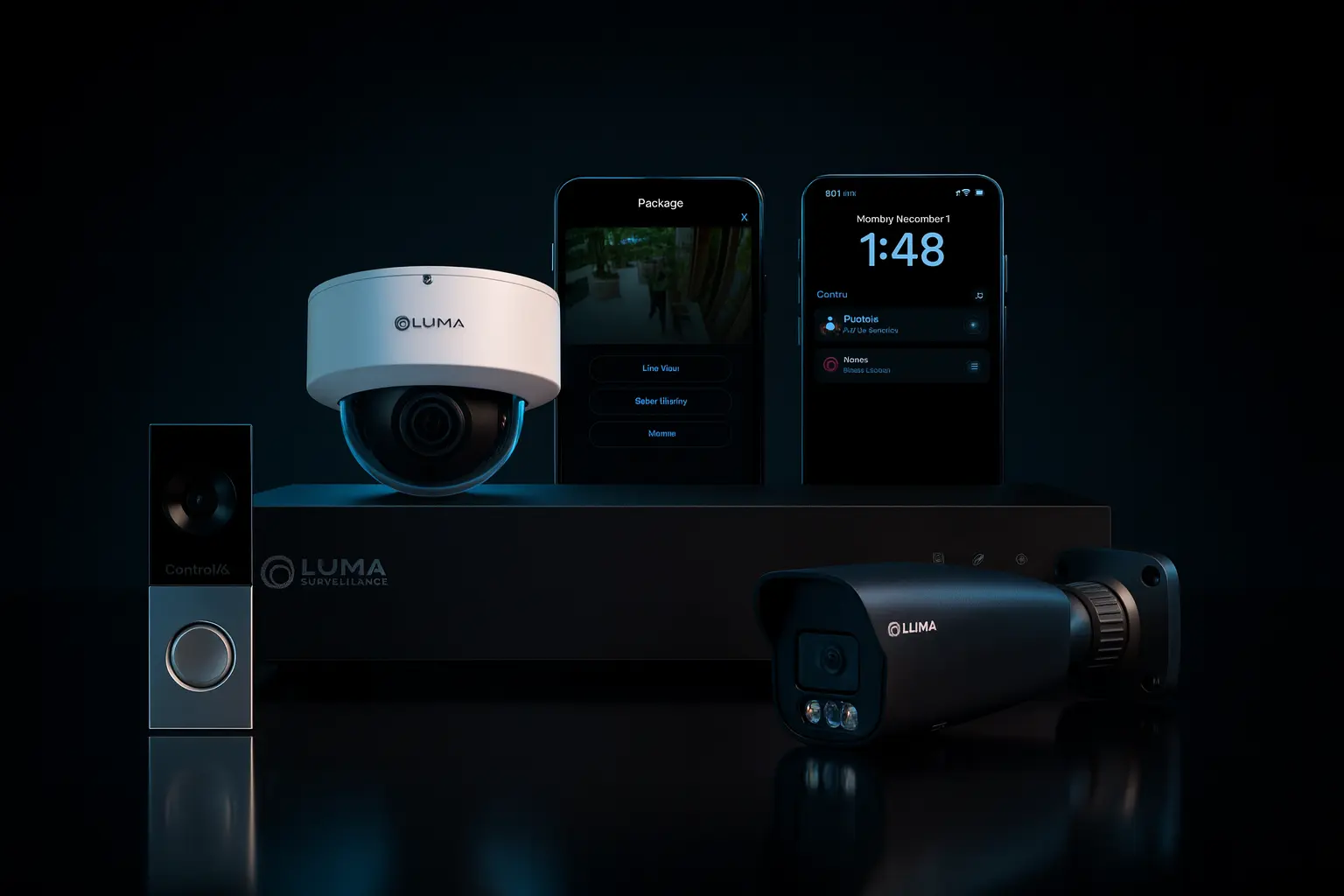 Luma cameras, NVR, video doorbell and mobile app running AI features.