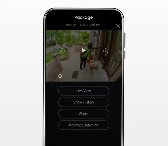 User reviewing recorded security clips on a device.
