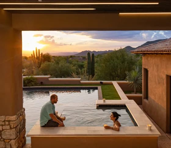 Modern kitchen with integrated linear lighting accents.