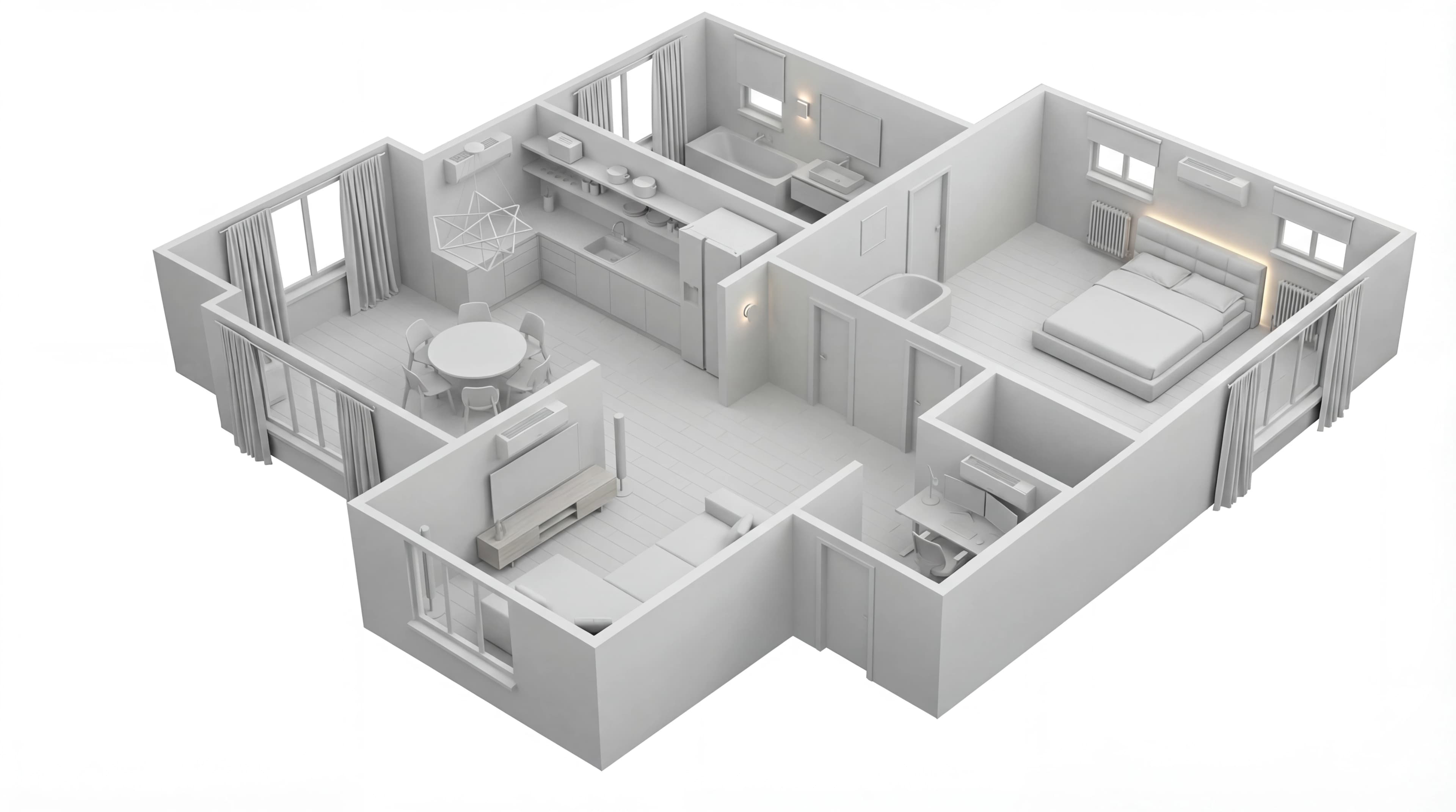 Interactive showroom base house