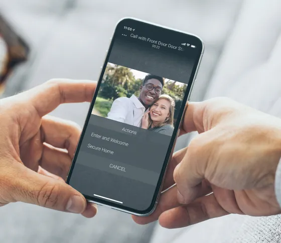 Notification from a video doorbell on a smartphone screen.